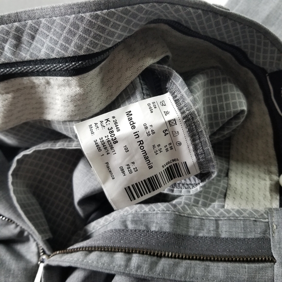 Hiltl NWT Size 54 38x34 Gray Vitale Barberis Canonico Wool Dress Pants 34" - Picture 5 of 8